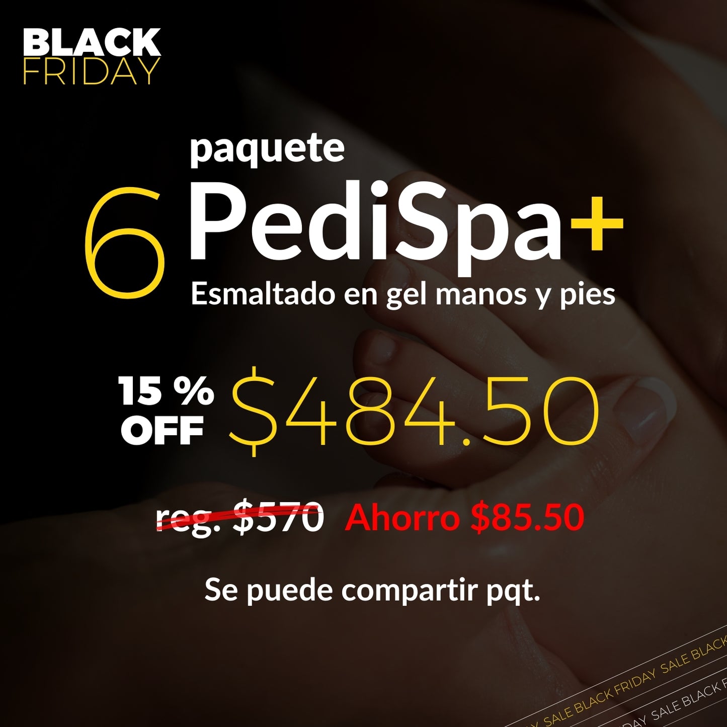 PQT de 6 PediSpa + Esmaltado en gel manos y pies
